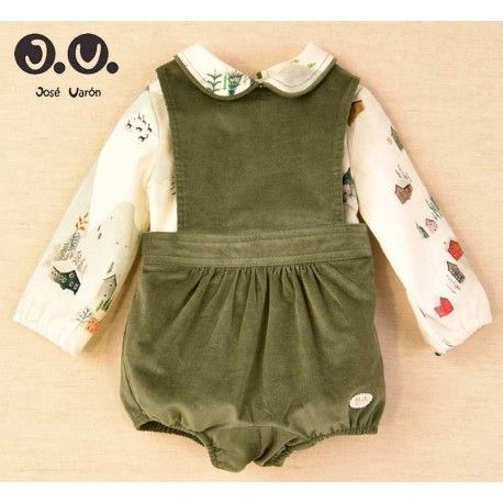 Jose Varon Winter Baby Boy Green Set Houses