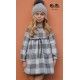 Jose Varon Winter Girl Dress Gray Squares