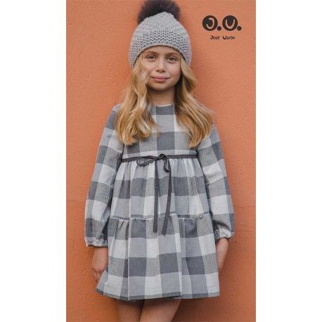 José Varón Invierno Vestido niña Cuadros Grises