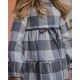 Jose Varon Winter Girl Dress Gray Squares