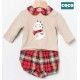 Coco Acqua Invierno Conjunto bebé niño Dino Cuadros Rojos
