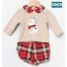 Coco Acqua Invierno Conjunto bebé niño Dino Cuadros Rojos