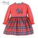 Miranda Invierno Vestido bebé niña Perrito Coral y Cuadros