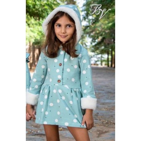 Blanca Valiente Winter Girl Green Dress Spots