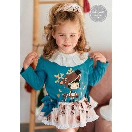 Mon Petit Bonbon Invierno Conjunto niña Ciervo Braguita