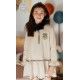 Mon Petit Bonbon Winter Girl Beige Dress with Patch