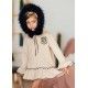 Mon Petit Bonbon Winter Baby Girl Beige Dress with Patch