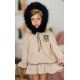Mon Petit Bonbon Winter Baby Girl Beige Dress with Patch