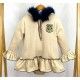 Mon Petit Bonbon Winter Baby Girl Beige Dress with Patch