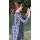 Eve Children Invierno Vestido niña Cuadros Grises con Lacito Flúor