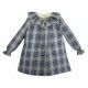 Eve Children Invierno Vestido niña Cuadros Grises con Lacito Flúor
