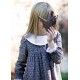 Eve Children Invierno Vestido niña Gris Estampado con Cuello Blanco