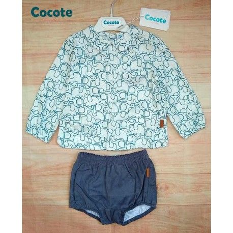 Cocote Invierno Conjunto bebé niño Elefantes Azules