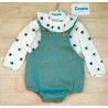 Cocote Winter Baby Boy Set Stars with Green Romper