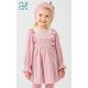 Abel & Lula Invierno Vestido bebé niña Rosa Terciopelo Glitter