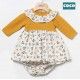 Coco Acqua Invierno Vestido bebé niña Mostaza Gallinas