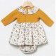 Coco Acqua Winter Baby Girl Ocher Dress Hens