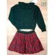 Abel & Lula Winter Girl Green and Squared Set