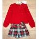 Abel & Lula Invierno Conjunto niña Rojo y Cuadros
