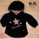 José Varón Invierno Sudadera niña Negra con Estrella Malva
