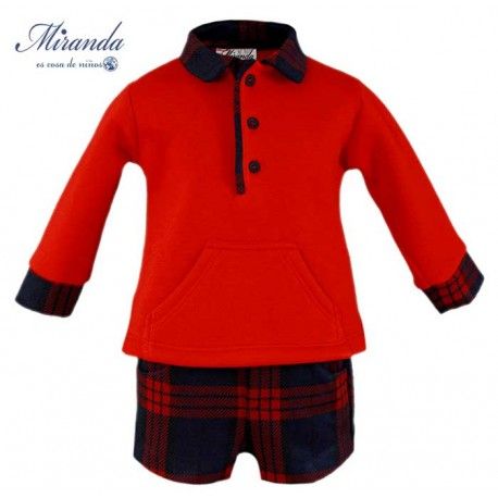 Miranda Invierno Conjunto niño Rojo y Cuadros