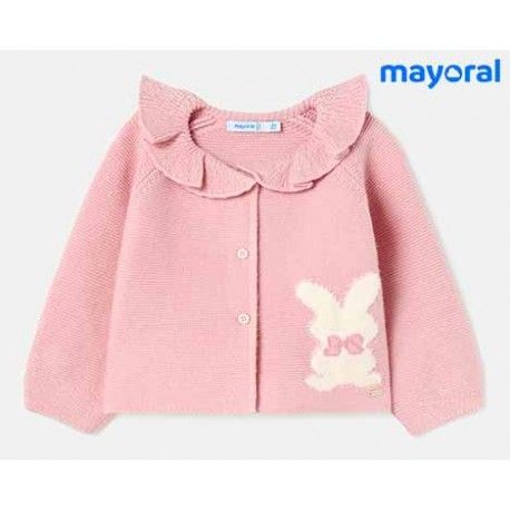 Mayoral Winter Baby Girl Pink Cardigan Rabbit