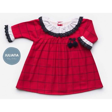 Juliana Winter Baby Girl Red Dress Squares
