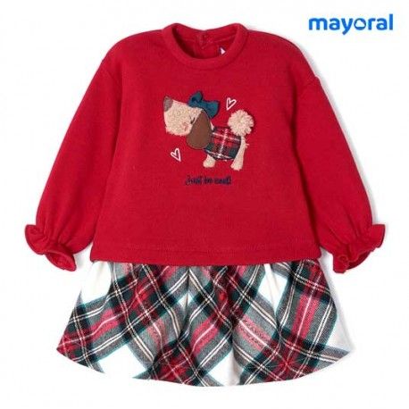 Mayoral Winter Baby Girl Set Puppy and Squares