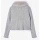 Mayoral Winter Girl Gray Cardigan Furry Collar