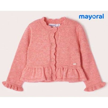 Mayoral Winter Baby Girl Pink Cardigan with Ruffle