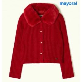 Mayoral Invierno Rebeca niña Rojo Guinda Cuello Pelo