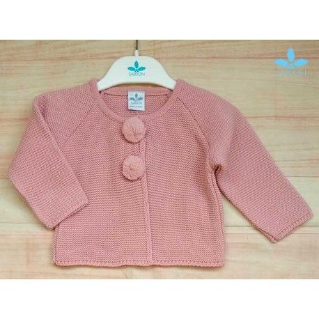 Sardon Winter Baby Girl Pink Jacket Pompoms