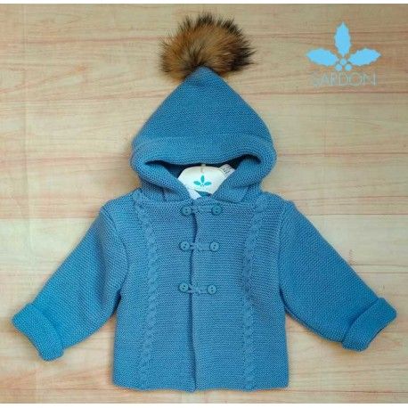Sardon Winter Baby Boy Dark Blue Coat Hair Pompom