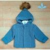 Sardon Invierno Chaquetón bebé niño Azul Pompón Pelo