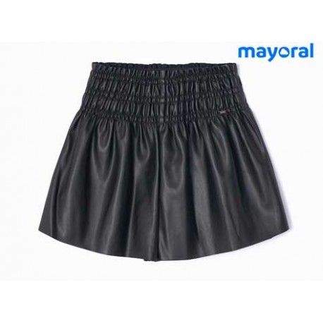 Mayoral Winter Girl Black Leatherette Skirt Pants