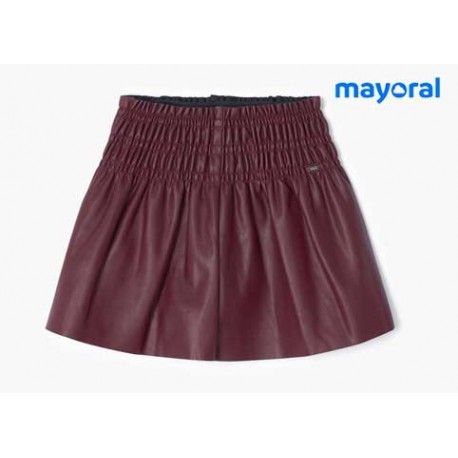 Mayoral Winter Girl Wine Leatherette Skirt Pants