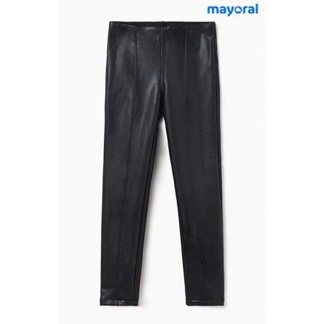 Mayoral Winter Teen Girl Black Leatherette Trousers
