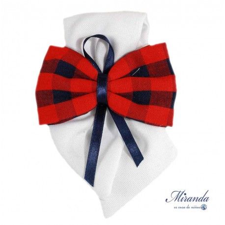 Miranda Winter Girl White Pin Squared Tie