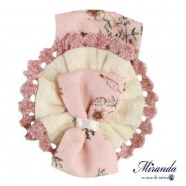 Miranda Invierno Pinza Rosa y Blanca con Lazo