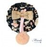 Miranda Winter Girl Black Pin with Flowers and Pompom