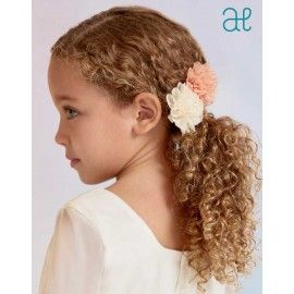 Abel&Lula Verano Pinza niña Flores Combinadas Melocotón