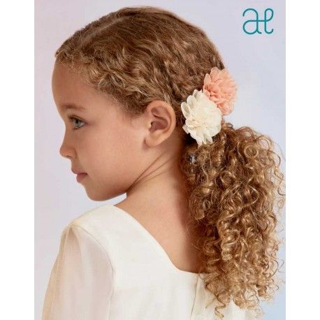 Abel&Lula Verano Pinza niña Flores Combinadas Melocotón