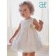 Abel & Lula Summer Baby Girl White Dress Embroidered Tulle