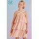 Abel & Lula Summer Girl Muslin Dress Ruffles Pink