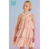 Abel & Lula Verano Vestido niña Gasa Volantes Rosa