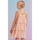 Abel & Lula Summer Girl Muslin Dress Ruffles Pink