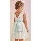 Abel & Lula Summer Girl Pleated Tulle Dress Beige and Anise