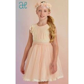 Abel & Lula Verano Vestido niña Tul Plumeti Néctar