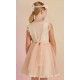 Abel & Lula Summer Girl Pink Dress Tulle with Plumetis