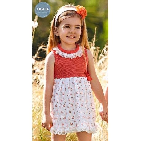 Juliana Summer Baby Girl Corale Dress Ducks